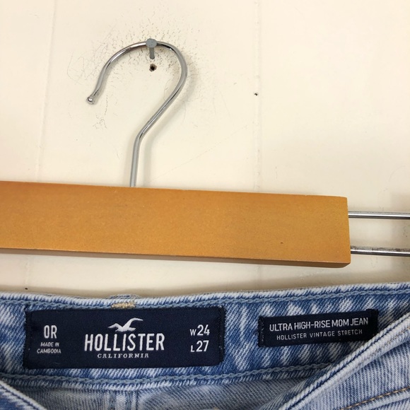 Hollister Vintage Stretch Ultra High-rise Mom Jeans Sz 0R - Picture 7 of 12